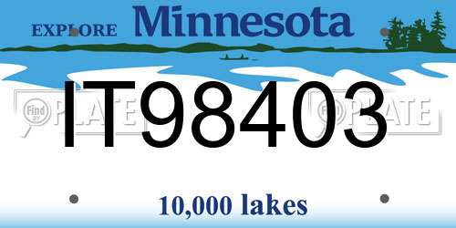IT98403 Minnesota License Plate