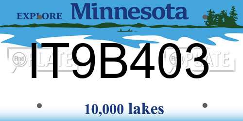 IT9B403 Minnesota License Plate