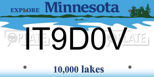 IT9D0V Minnesota License Plate
