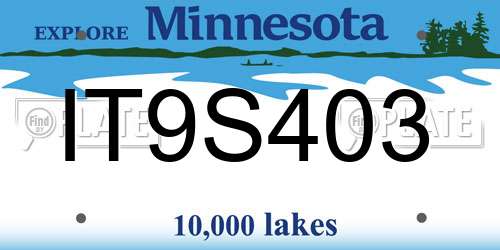 IT9S403 Minnesota License Plate