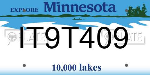 IT9T409 Minnesota License Plate