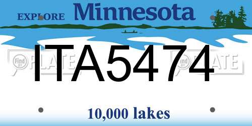 ITA5474 Minnesota License Plate