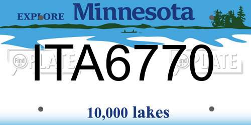 ITA6770 Minnesota License Plate