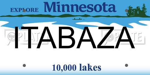 ITABAZA Minnesota License Plate