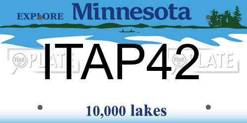 ITAP42 Minnesota License Plate