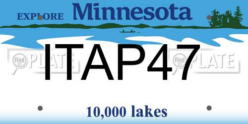 ITAP47 Minnesota License Plate