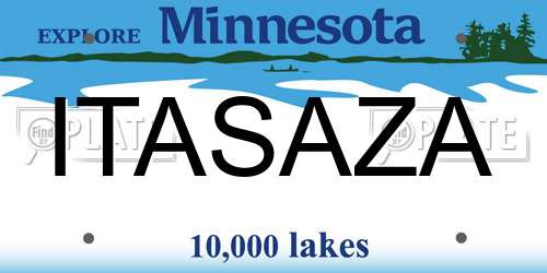 ITASAZA Minnesota License Plate