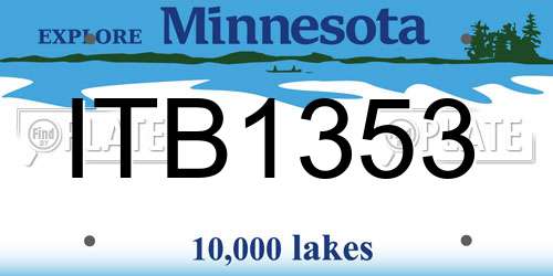 ITB1353 Minnesota License Plate