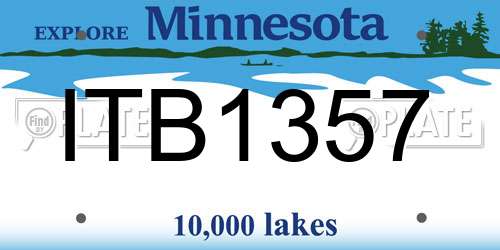 ITB1357 Minnesota License Plate