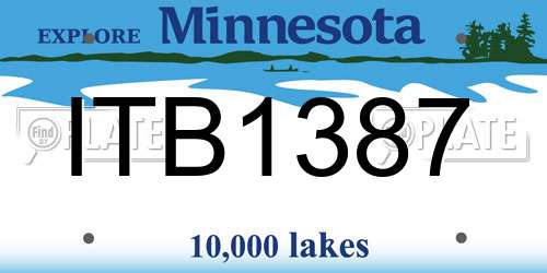 ITB1387 Minnesota License Plate