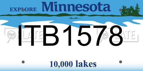 ITB1578 Minnesota License Plate
