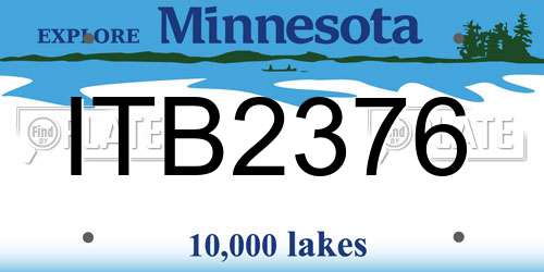 ITB2376 Minnesota License Plate