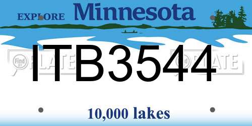 ITB3544 Minnesota License Plate