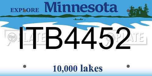 ITB4452 Minnesota License Plate