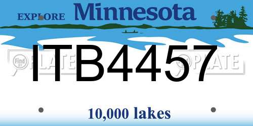 ITB4457 Minnesota License Plate