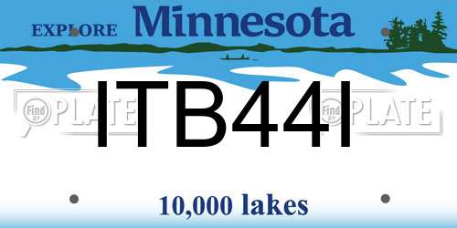 ITB44I Minnesota License Plate