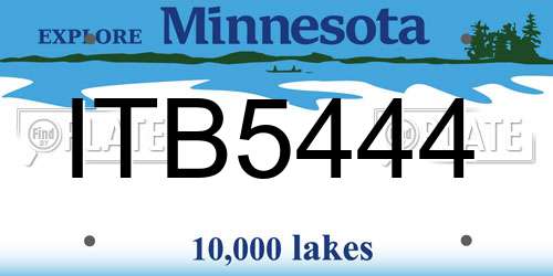 ITB5444 Minnesota License Plate