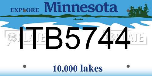 ITB5744 Minnesota License Plate