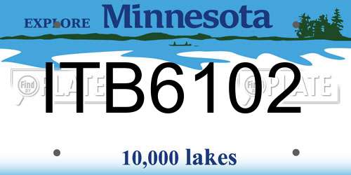 ITB6102 Minnesota License Plate