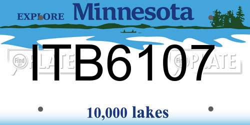 ITB6107 Minnesota License Plate