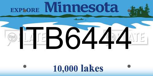 ITB6444 Minnesota License Plate
