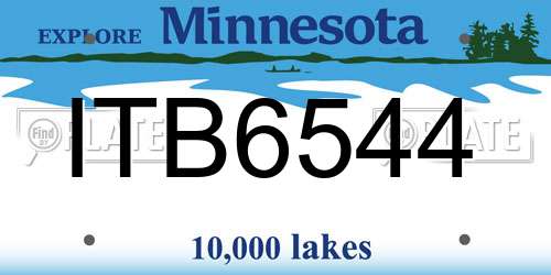 ITB6544 Minnesota License Plate