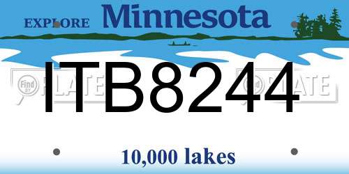 ITB8244 Minnesota License Plate