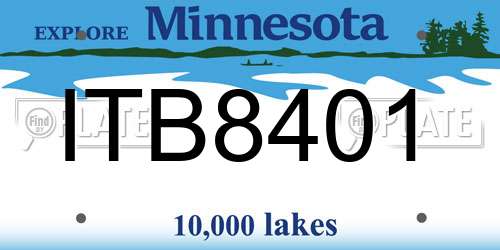ITB8401 Minnesota License Plate