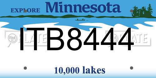 ITB8444 Minnesota License Plate