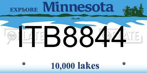 ITB8844 Minnesota License Plate