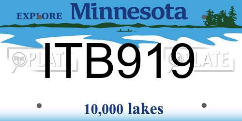 ITB919 Minnesota License Plate
