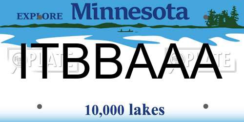 ITBBAAA Minnesota License Plate