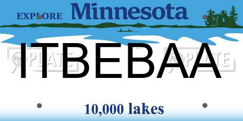 ITBEBAA Minnesota License Plate