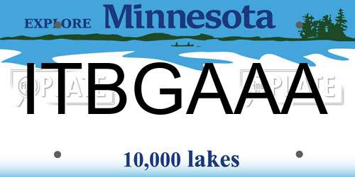 ITBGAAA Minnesota License Plate