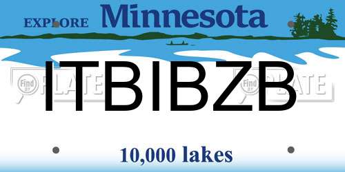 ITBIBZB Minnesota License Plate