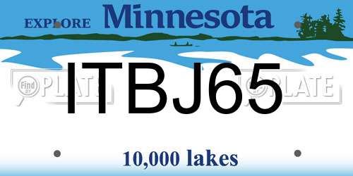 ITBJ65 Minnesota License Plate