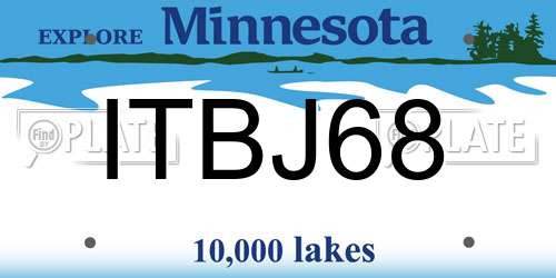 ITBJ68 Minnesota License Plate