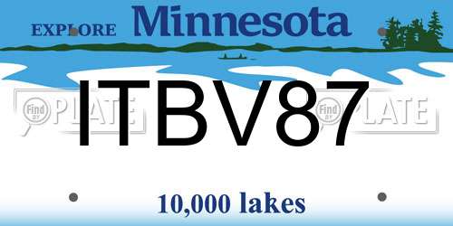 ITBV87 Minnesota License Plate