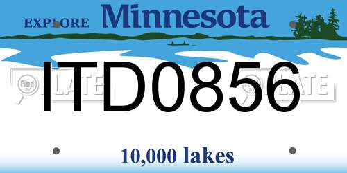 ITD0856 Minnesota License Plate