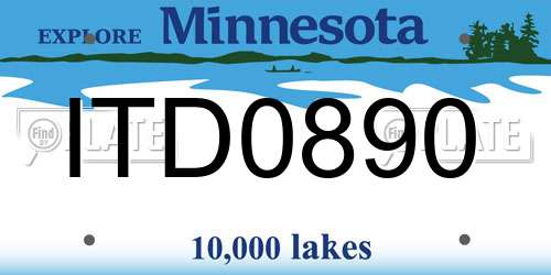 ITD0890 Minnesota License Plate
