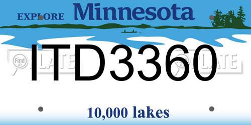 ITD3360 Minnesota License Plate
