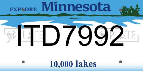 ITD7992 Minnesota License Plate