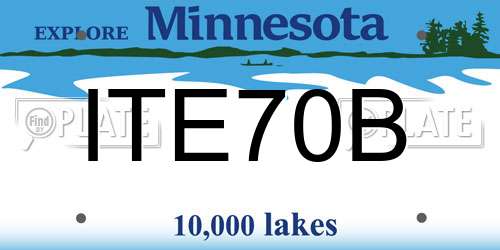 ITE70B Minnesota License Plate