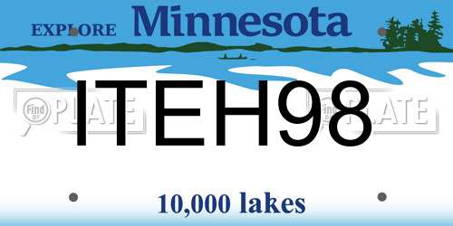 ITEH98 Minnesota License Plate