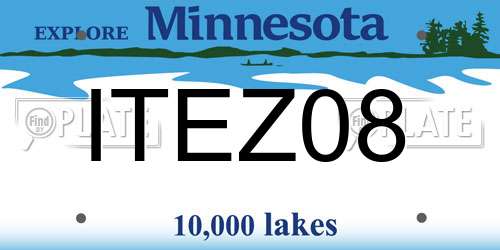 ITEZ08 Minnesota License Plate