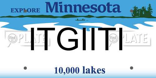 ITGIITI Minnesota License Plate