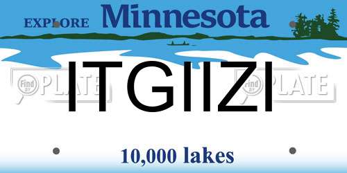 ITGIIZI Minnesota License Plate