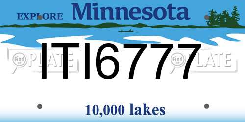 ITI6777 Minnesota License Plate