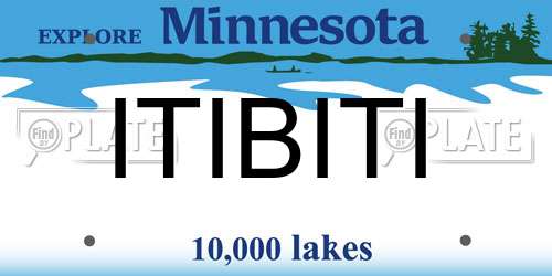 ITIBITI Minnesota License Plate