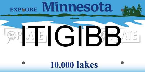 ITIGIBB Minnesota License Plate